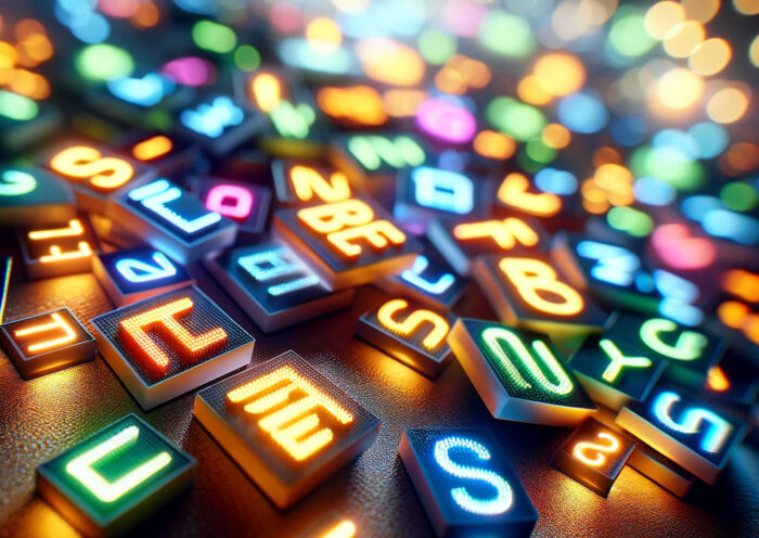 litery podświetlane led